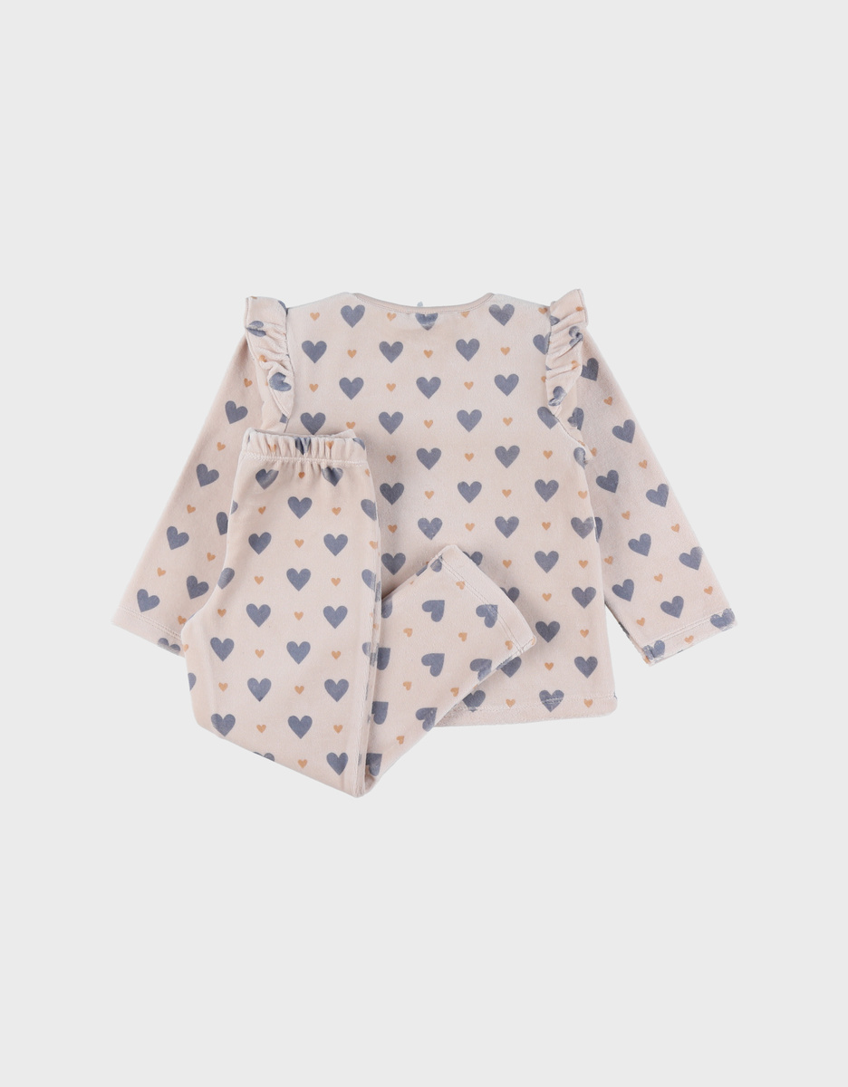 2-delige pyjama uit fluweel, roze