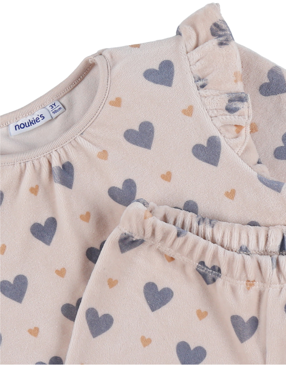 2-delige pyjama uit fluweel, roze