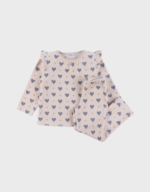 2-delige pyjama uit fluweel, roze