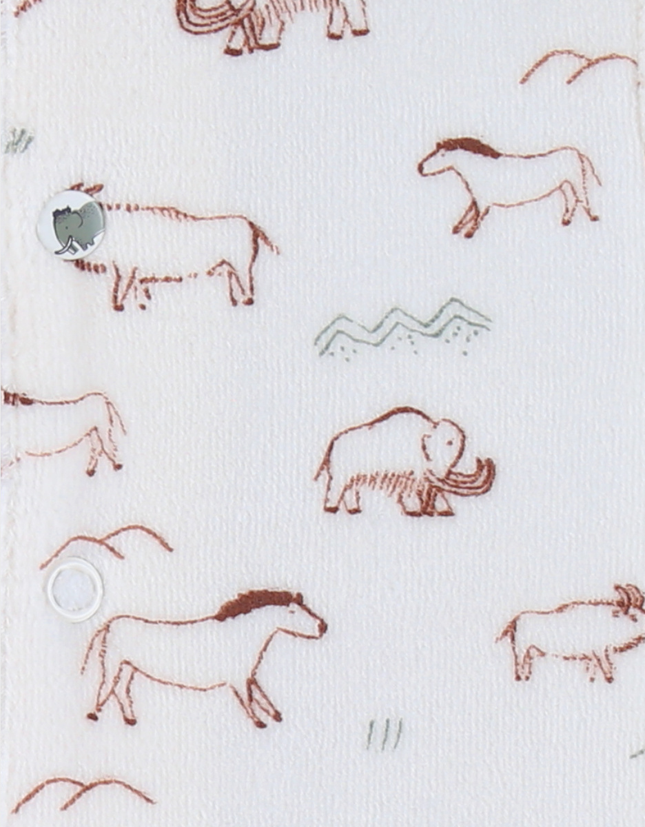 Babypyjama met mammoetprint in fluweel
