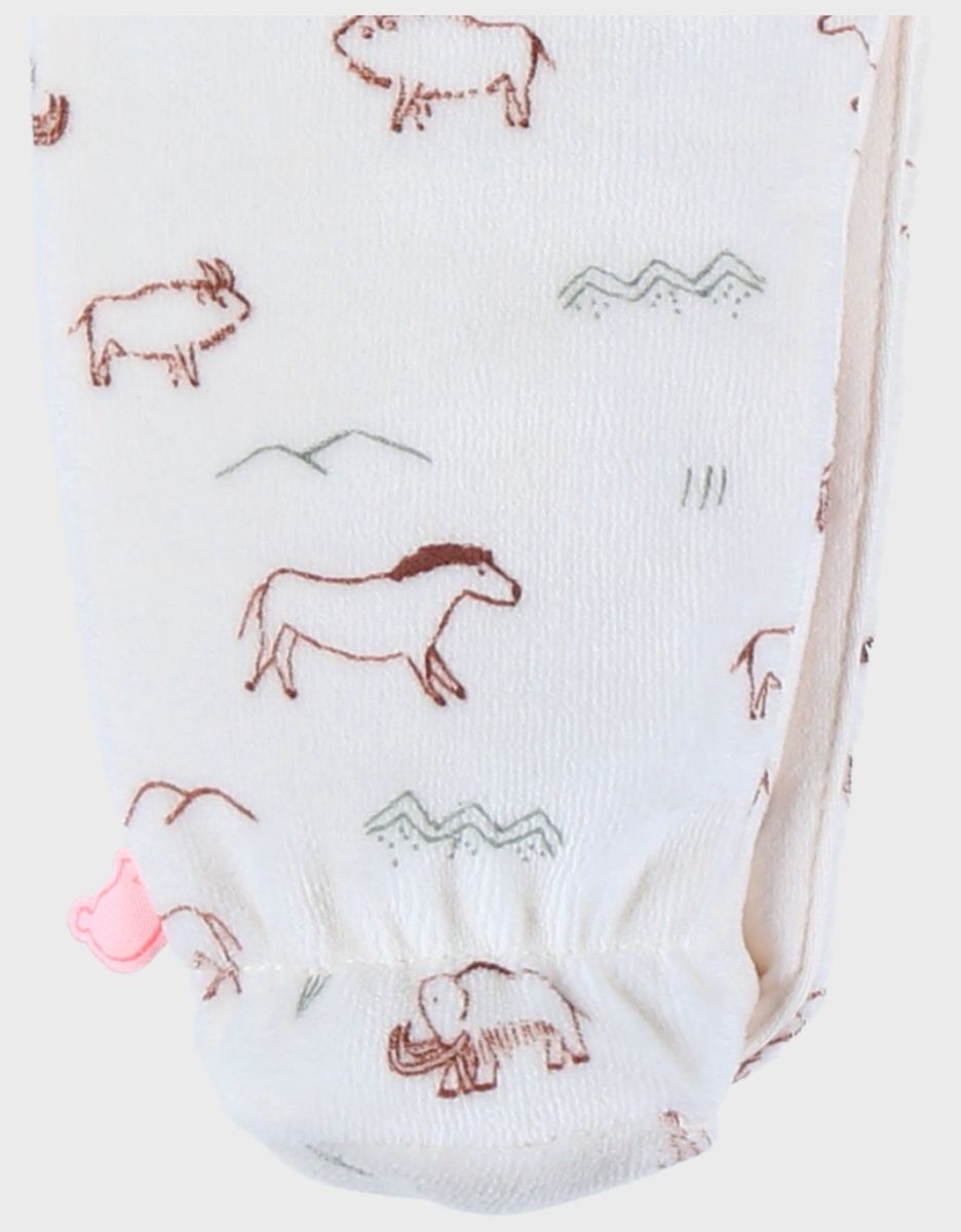 Babypyjama met mammoetprint in fluweel
