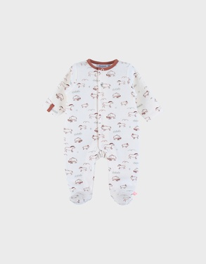 Babypyjama met mammoetprint in fluweel
