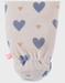 Baby pyjama van beige velours met hartjesprint
