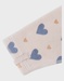 Baby pyjama van beige velours met hartjesprint
