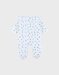 Witte velours baby pyjama met vogelprint
