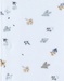 Witte velours baby pyjama met vogelprint
