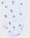 Witte velours baby pyjama met vogelprint
