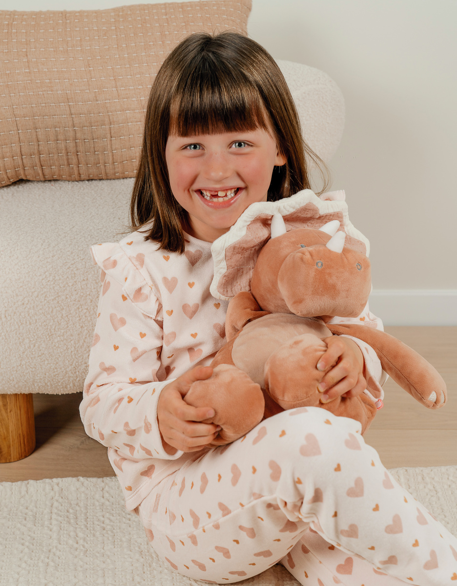 2-delige pyjama uit fluweel, roze