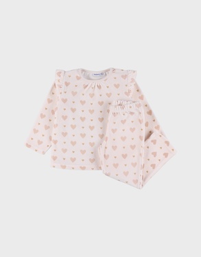 2-delige pyjama uit fluweel, roze