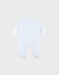 Baby pyjama van witte velours met vogelborduursel
