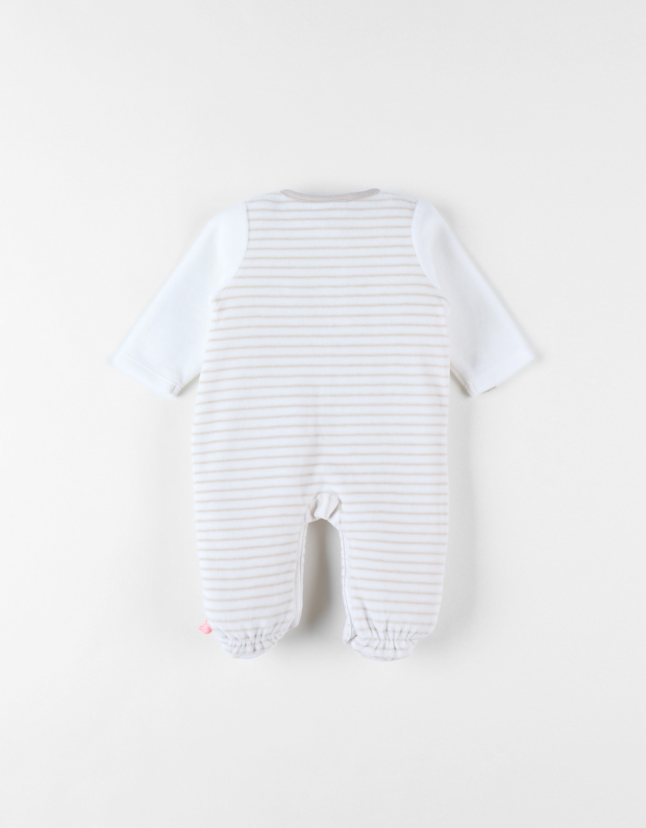 Pyjama 1 pièce rayé en velours