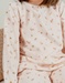 Pyjama 2 pièces en velours rose à motif floral et lapin