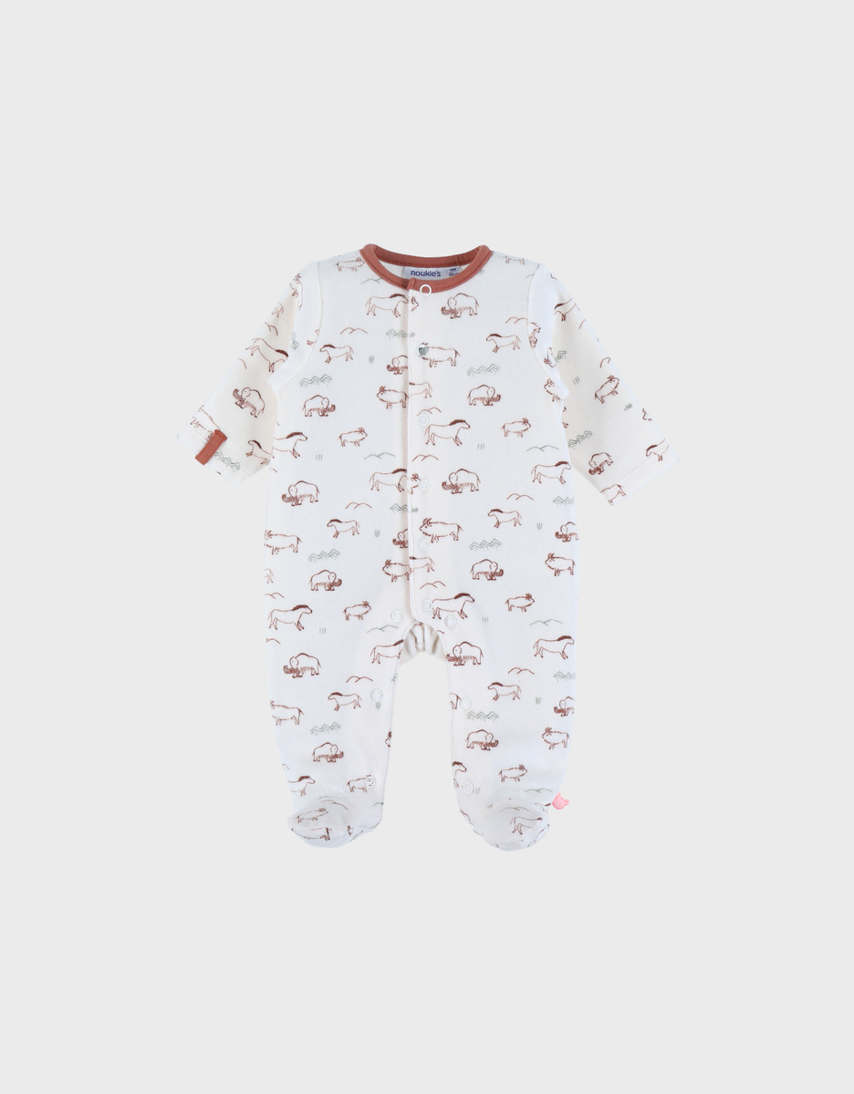 Pyjama bébé en velours avec imprimé Mammouth