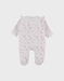 Pyjama bébé en velours rose pâle à fleurs et à volants