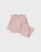 Pyjama 2 pièces en velours rose avec broderie lapin