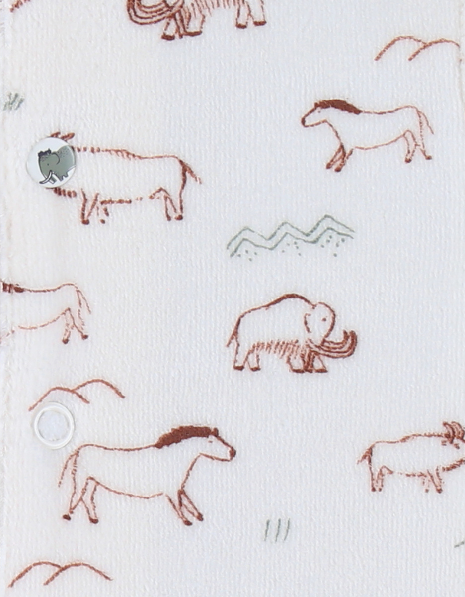 Baby pyjama with mammoth print in velvet
