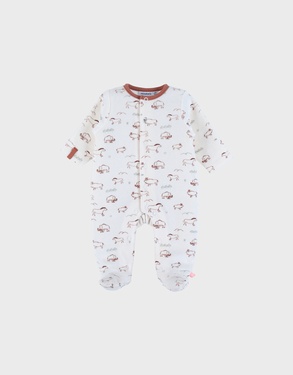 Baby pyjama with mammoth print in velvet
