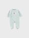 Baby pyjamas in green velour with snail embroidery
