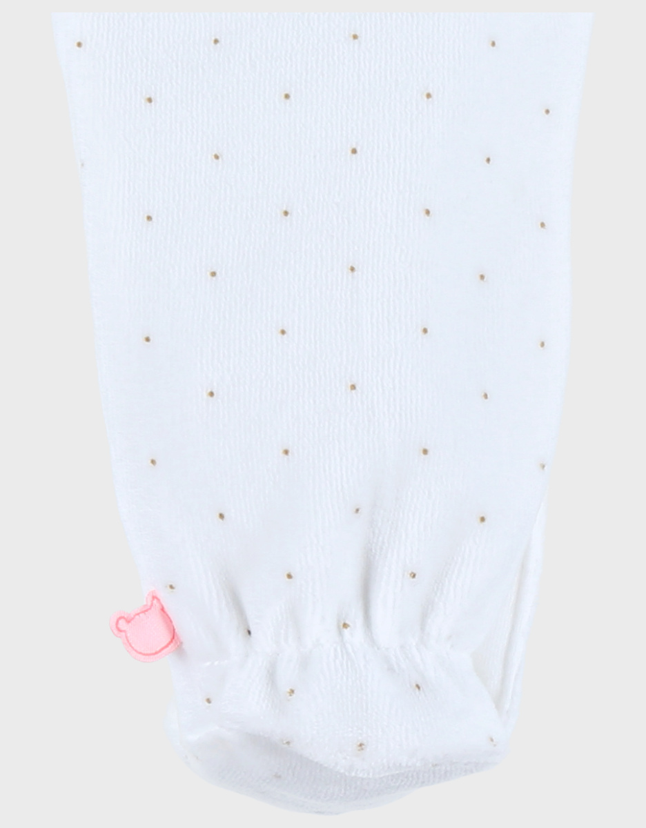 Baby pyjamas in white velour with bird embroidery
