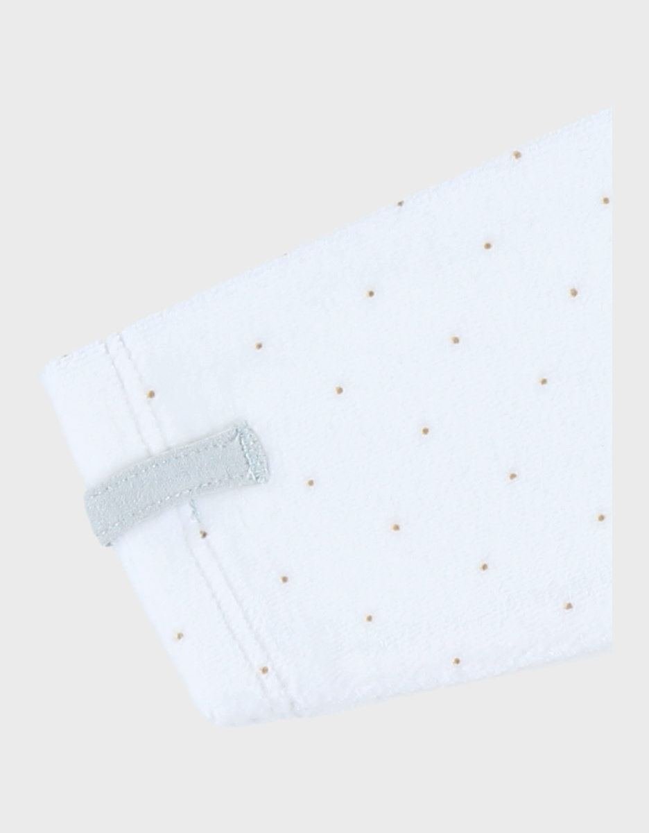 Baby pyjamas in white velour with bird embroidery
