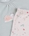 Pyjamaset van velours in groen en roze
