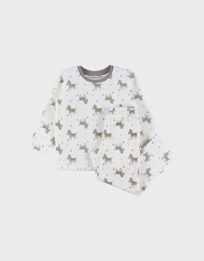 Fluwelen pyjamaset met zebrapatroon

