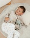 Beige velour pyjamas set with embroidered bunny
