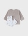 Beige velour pyjamas set with embroidered bunny
