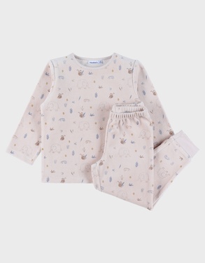 Velvet pyjama set with elephant print
