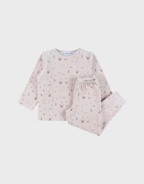 Velvet pyjama set with elephant print
