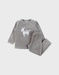 Khaki velour pyjama set with zebra print
