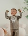 Khaki velour pyjama set with zebra print

