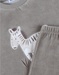 Khaki velour pyjama set with zebra print
