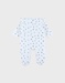 White velour baby pyjamas with bird print
