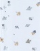 White velour baby pyjamas with bird print
