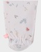 Light pink velour baby pyjamas with floral print and ruffles
