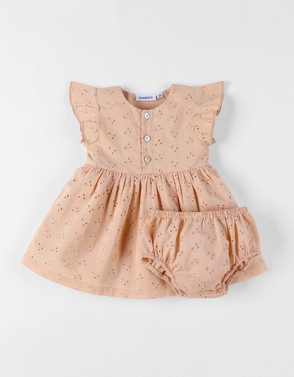 Robe avec bloomer, broderie anglaise