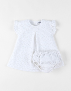 Robe avec bloomer, Broderie Anglaise