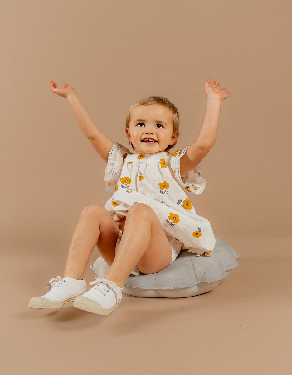 Robe avec bloomer, Crépon de Coton