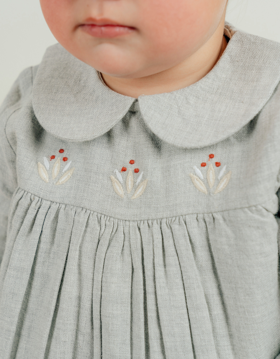 Ensemble robe et legging en coton avec broderie florale