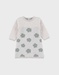 Robe en tricot beige clair avec motif floral