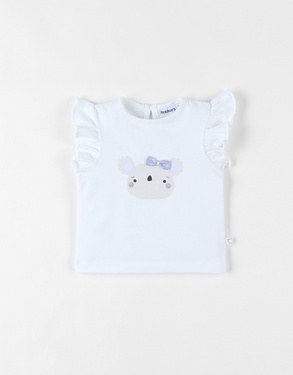 Short-sleeved t-shirt with koala print, off-white
