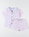 Jersey 2-delige pyjama met bloemenprint, ecru/roos