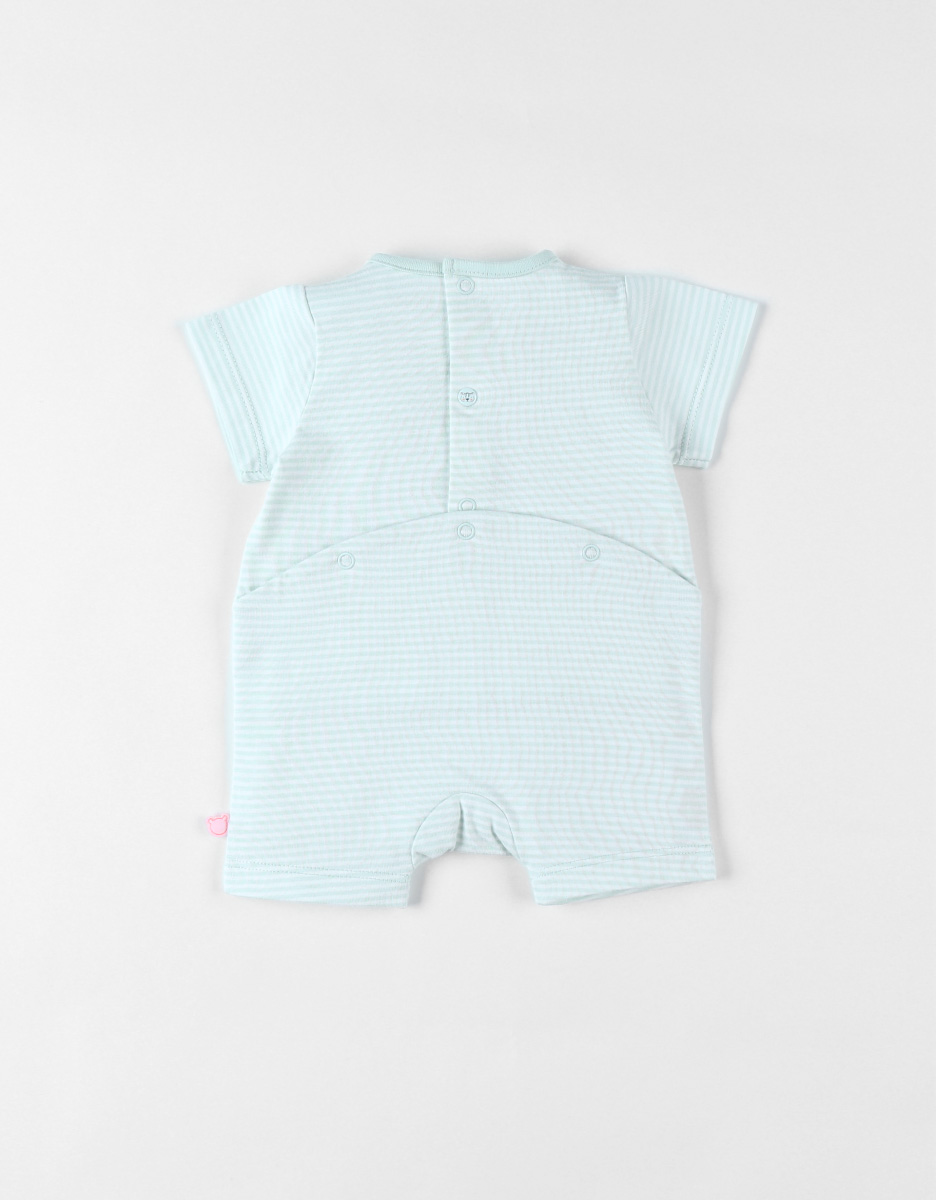 Romper, Striped Jersey - Leopard