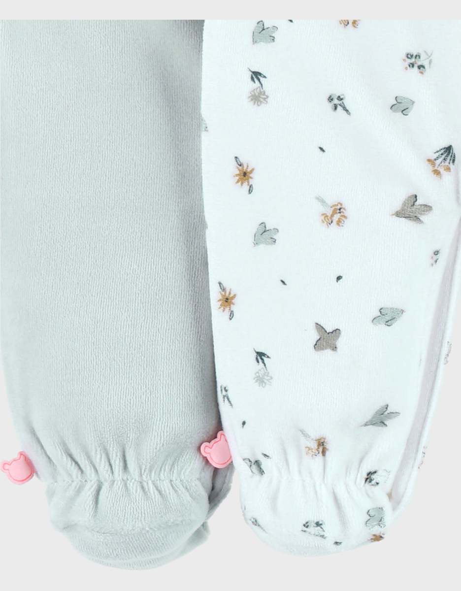Set van 2 baby pyjama’s van velours
