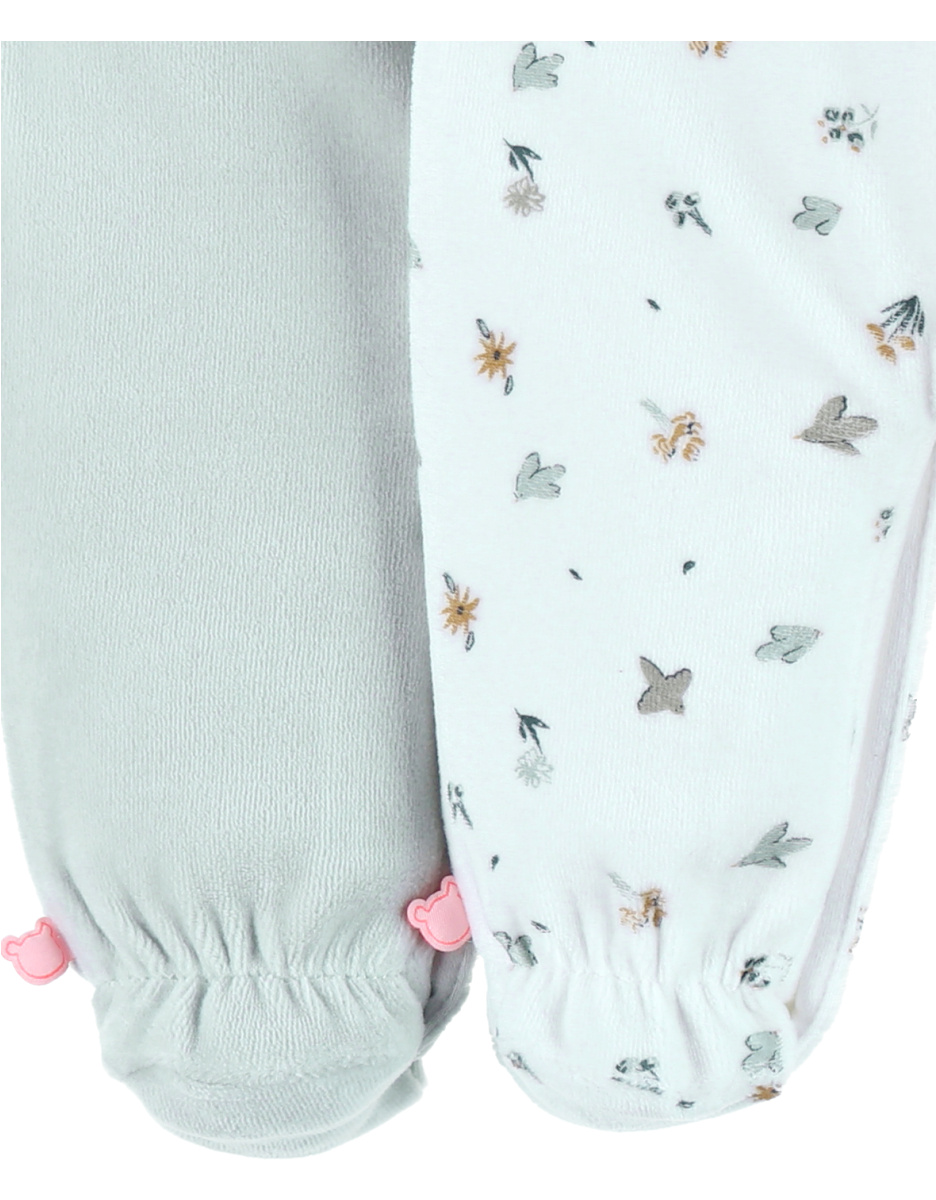 Set of 2 baby pyjamas in velour
