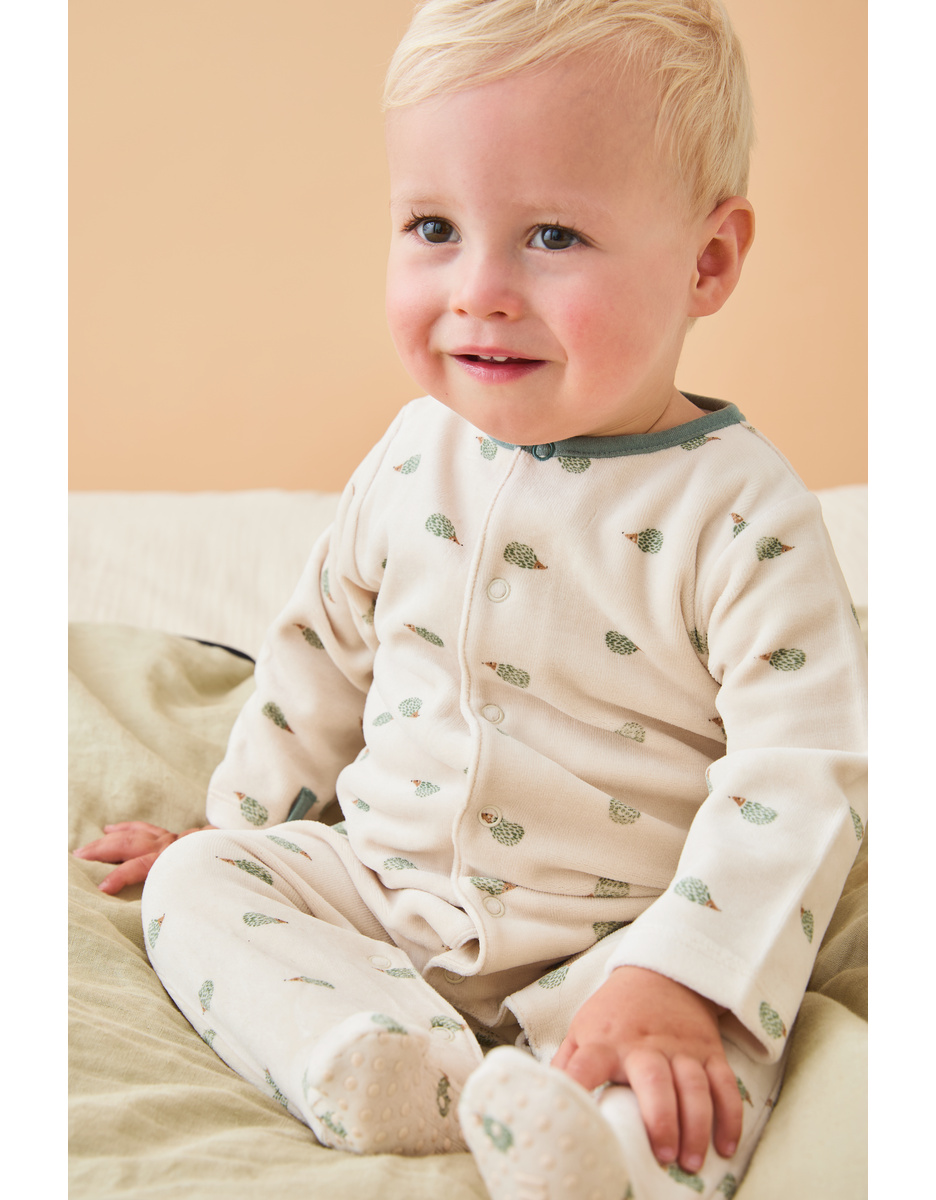 Set de 2 pyjamas 1 pièce, beige clair/vert forêt