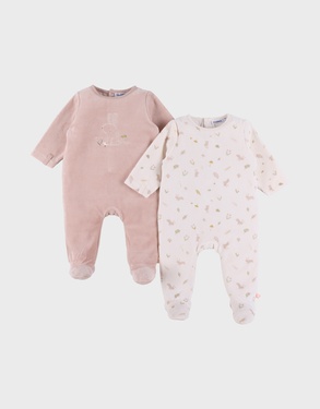 Lot de 2 pyjamas bébé en velours doux