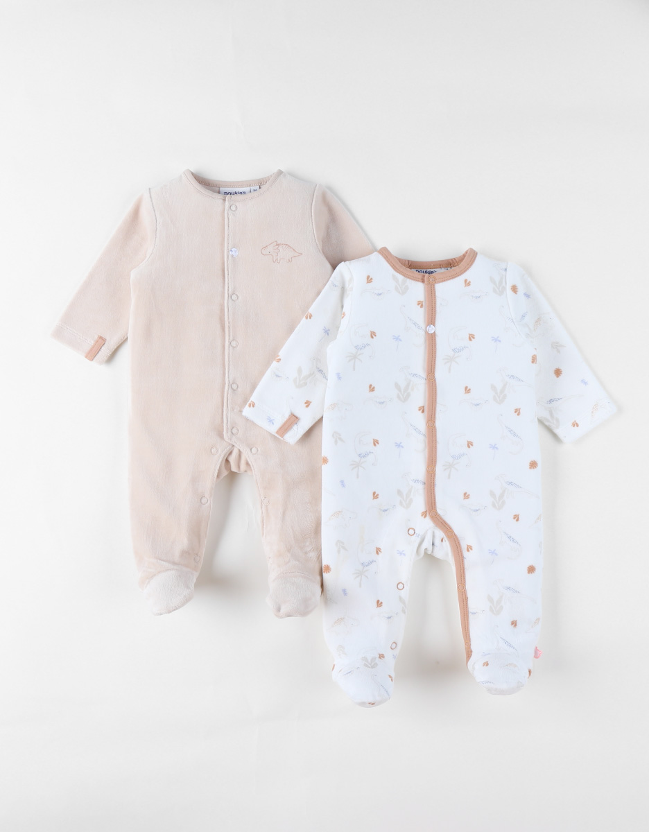 Set de 2 Pyjamas bébé, Velours