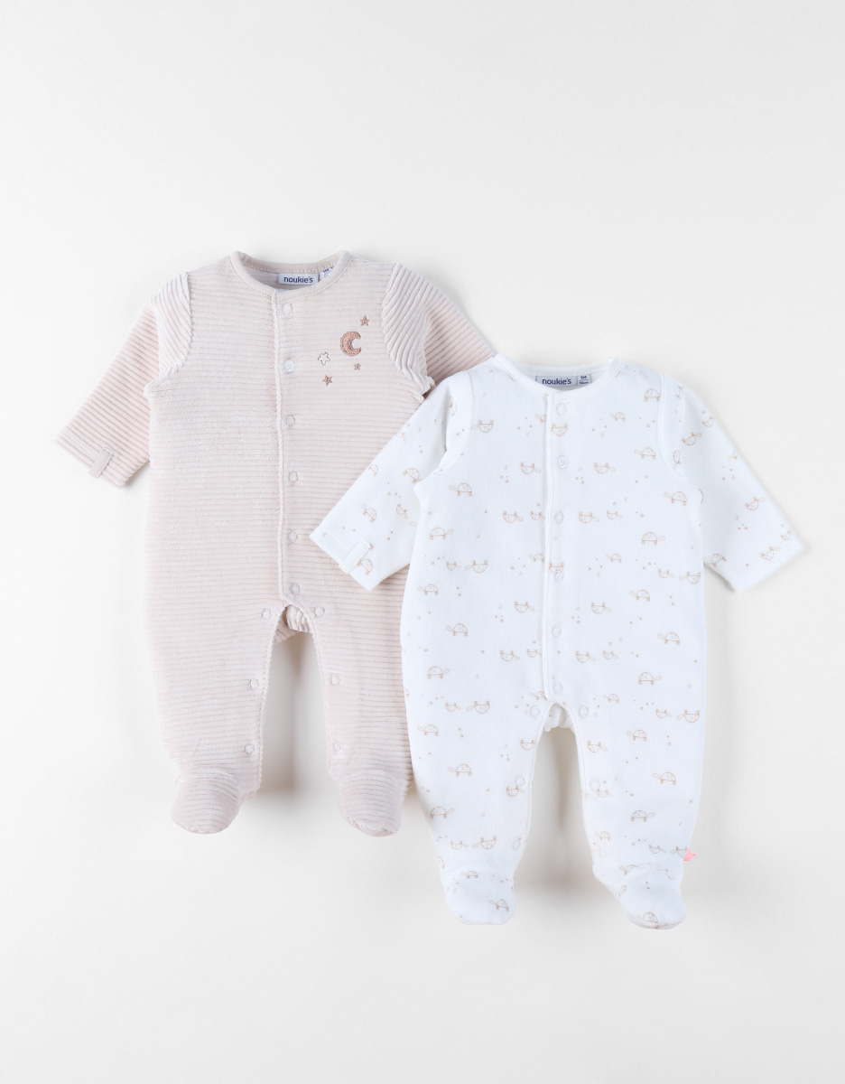 Set de 2 Pyjamas bébé, Velours